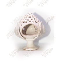 Pumo in ceramica porta candela