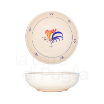Ciotola grande smaltata in Terracotta con Gallo