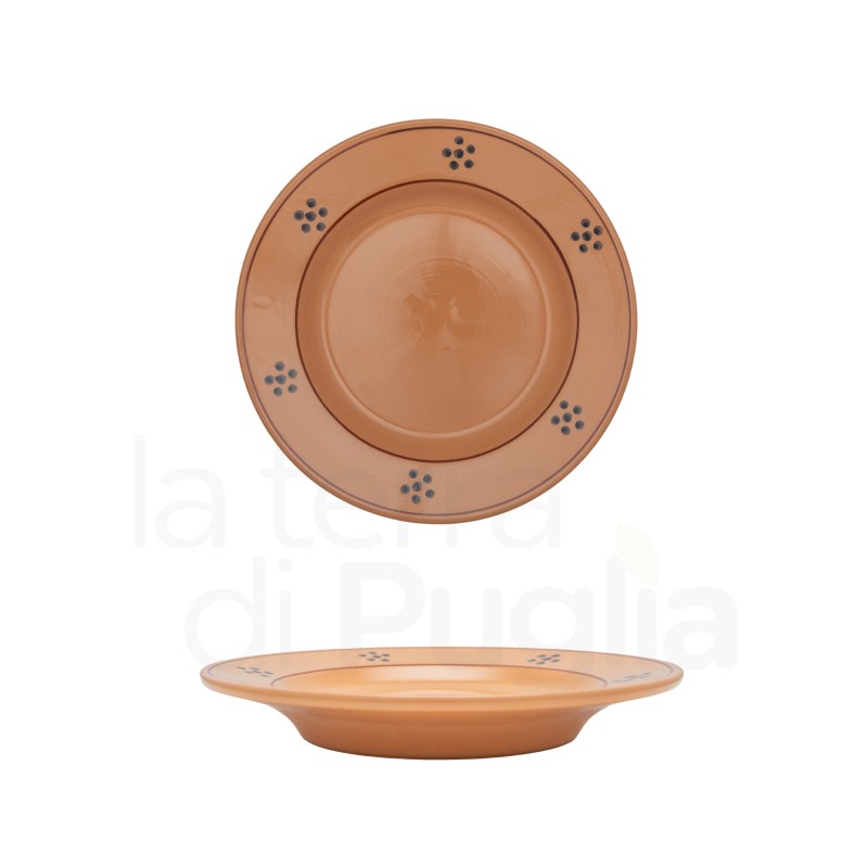 Pottery dinner plate 19 cm Brown