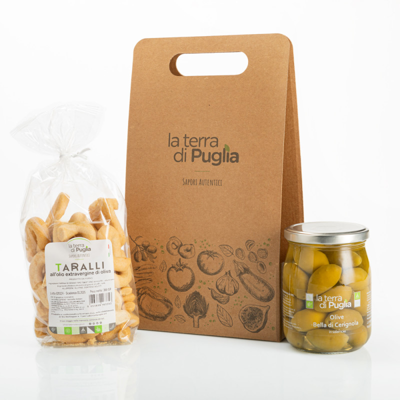 Mini Kit gastronomico taralli e olive verdi