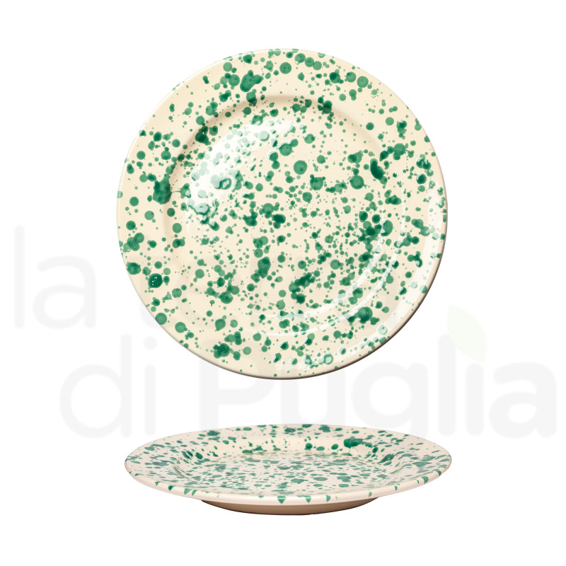 24 cm Mottled Effect Glazed Terracotta Flat Plate