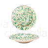 Pottery soup plate with mottled effect 23 cm