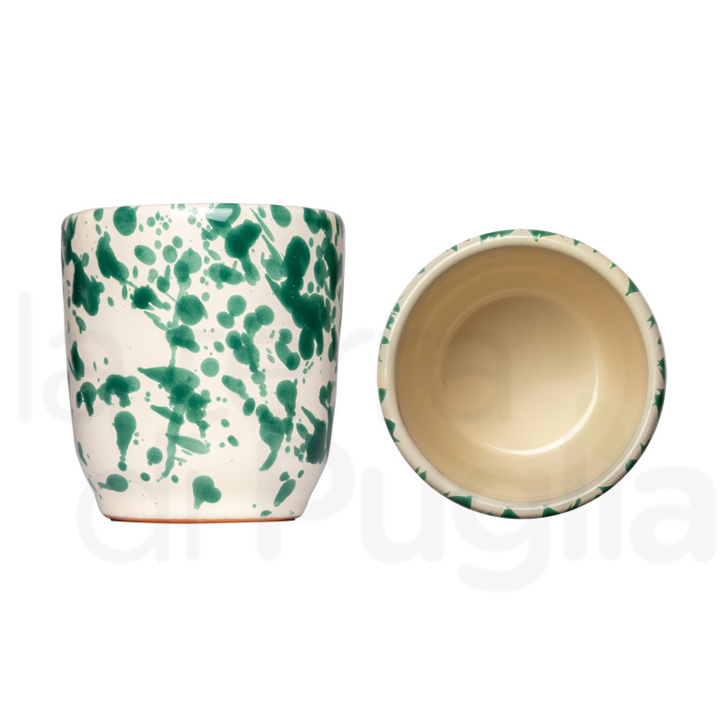 Terracotta glass with splatter pattern