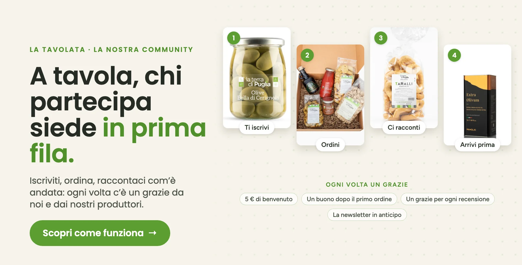 La Tavolata, la community della Terra di Puglia: chi partecipa siede in prima fila